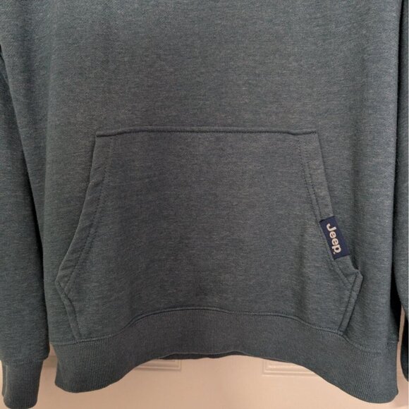 Buck Wear Jeep Mountain Stripe Raglan Hoodie Mens Size Medium Blue Cotton Blend - Picture 3 of 11